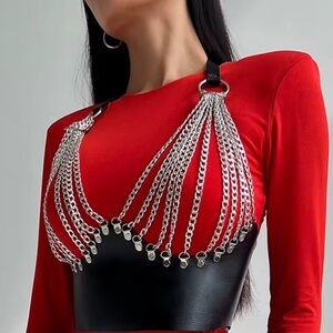 Sexy Bad Girl Chain Harness Luxe Body Jewelry Top